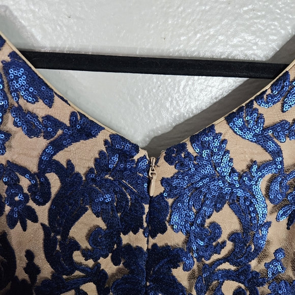 Dress The Population Blair Dress Navy Nude Size L - Picture 10 of 14